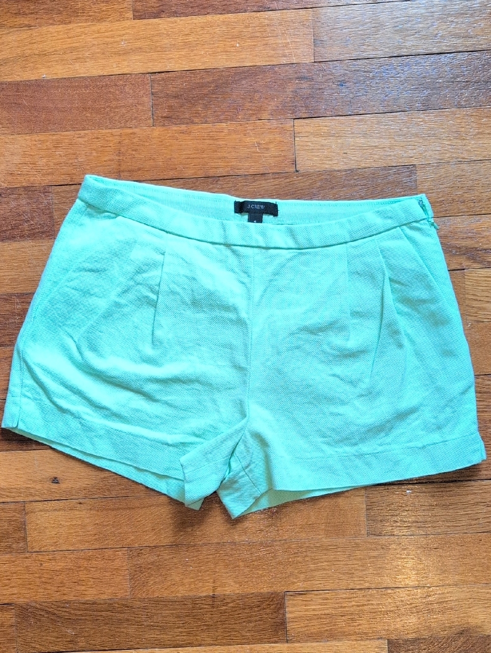 J. Crew Mint High-Waist Tailored Cotton Shorts